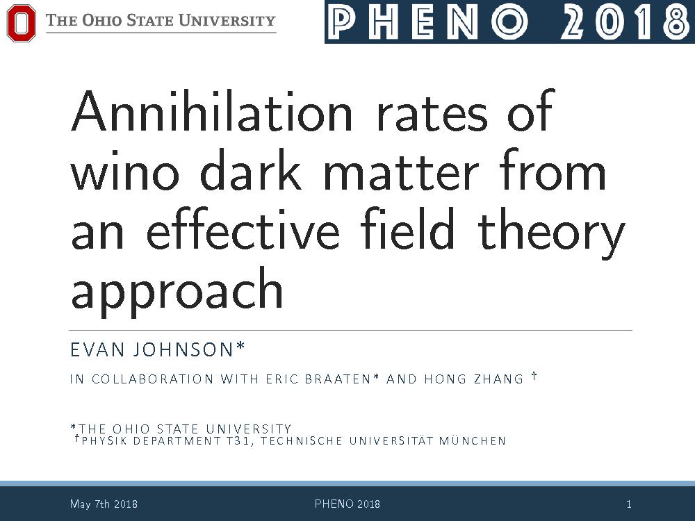 Annihilation rates of 
wino dark matter 