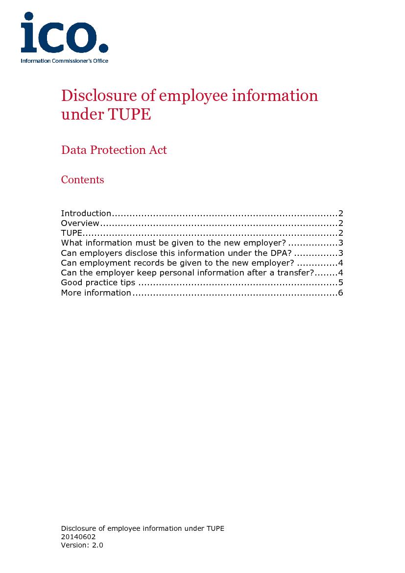 Disclosure of employee information under